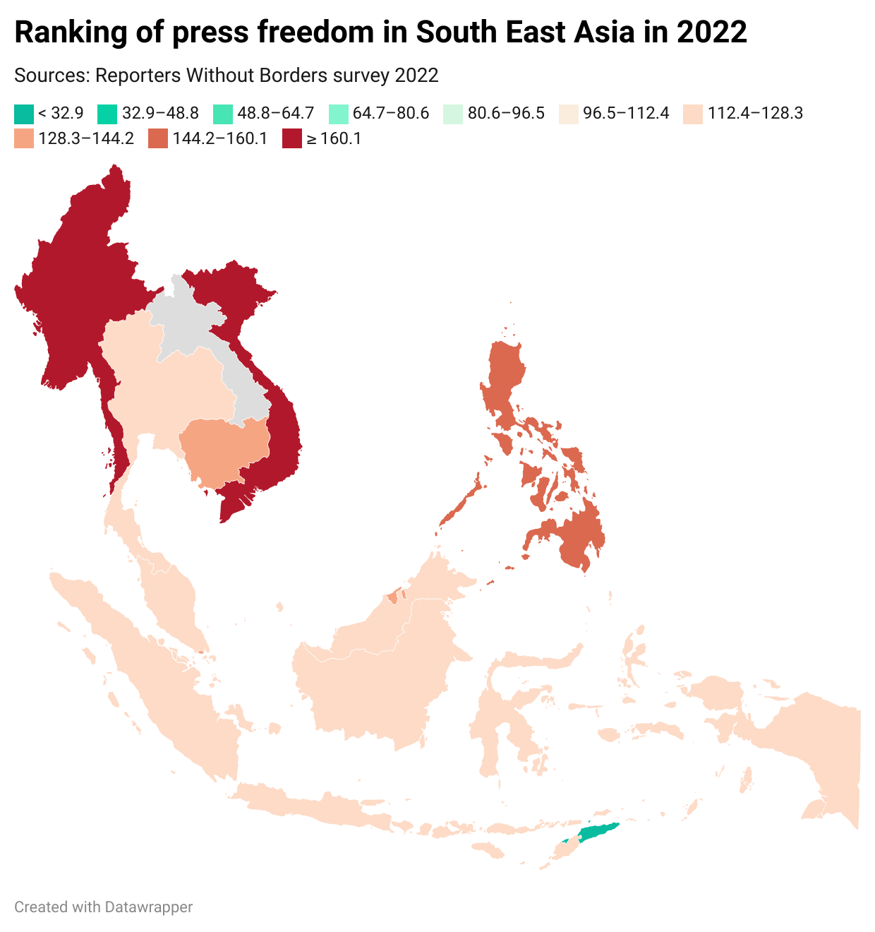 1nncn Ranking of Press Freedom in South East Asia in 2022